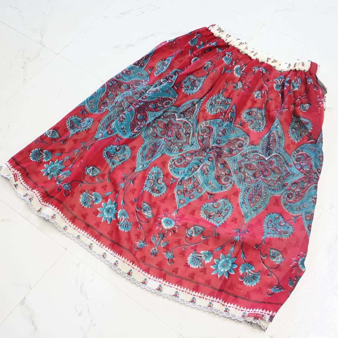 【ベリーダンス用 オリエンタル衣装】鮮やかなレッド×アイボリー ベロア レース