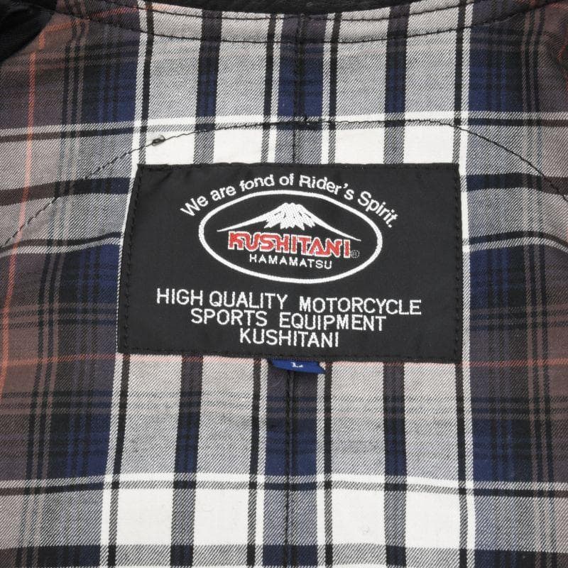 未使用◇クシタニ◇レザーWライダース パッド入り◇sizeL◇ブラック