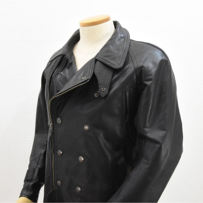 未使用◇クシタニ◇レザーWライダース パッド入り◇sizeL◇ブラック