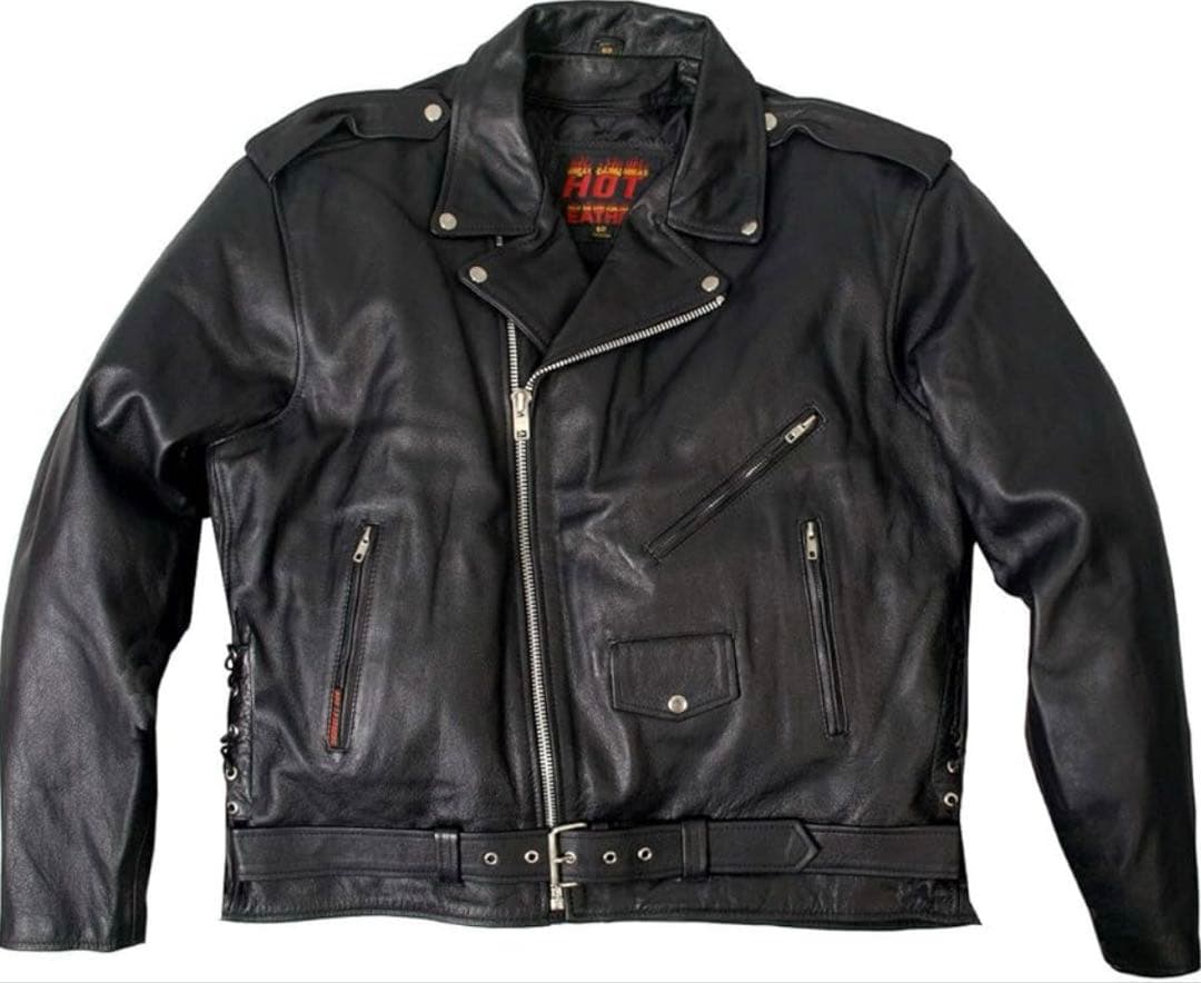 本革 Hot leathers ブラックレザー クラシック ダブルライダース M