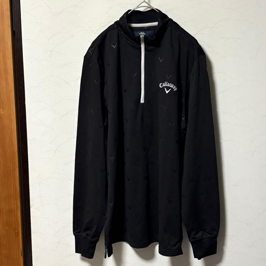 キャロウェイ ゴルフ 長袖 シェブロンマーク モノグラム 黒 メンズ Mサイズ