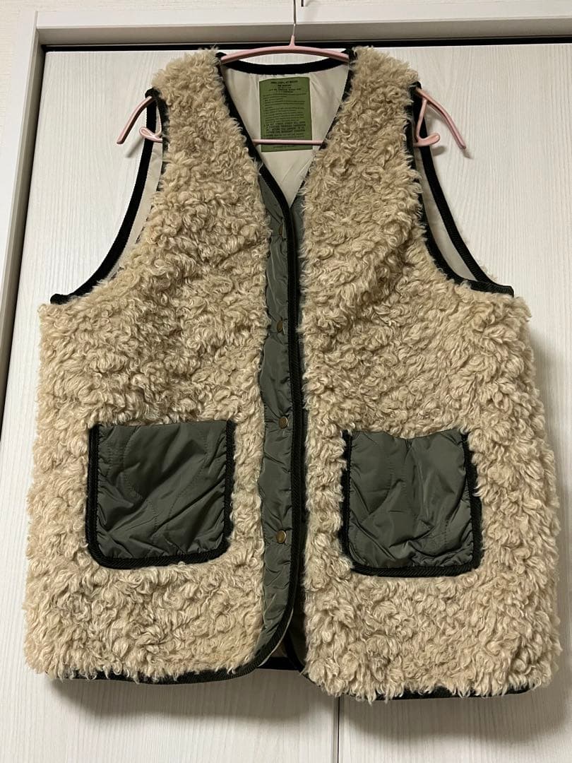 完売　新品タグ付　ニコアンド　アソートファーベスト　ベージュ Ｌサイズ