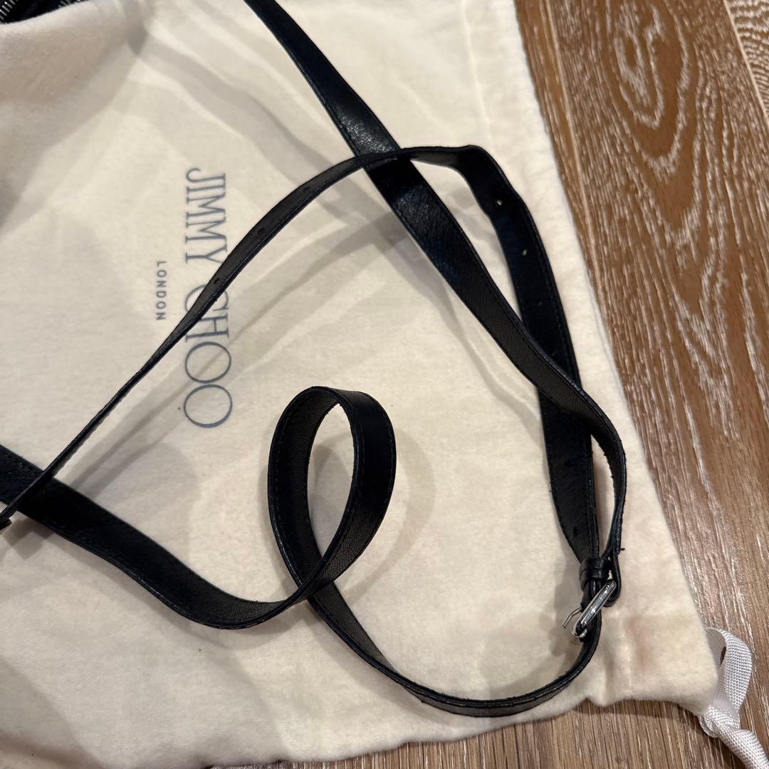 JIMMY CHOO ショルダーバッグ 黒 星 スタッズ サイドロゴ