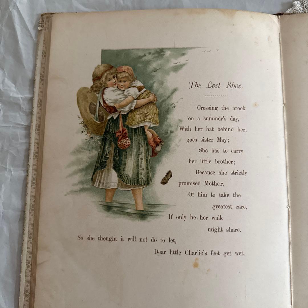 稀少1860年アンティーク美しい絵本ヴィクトリアン洋書ジャンクジャーナル児童書