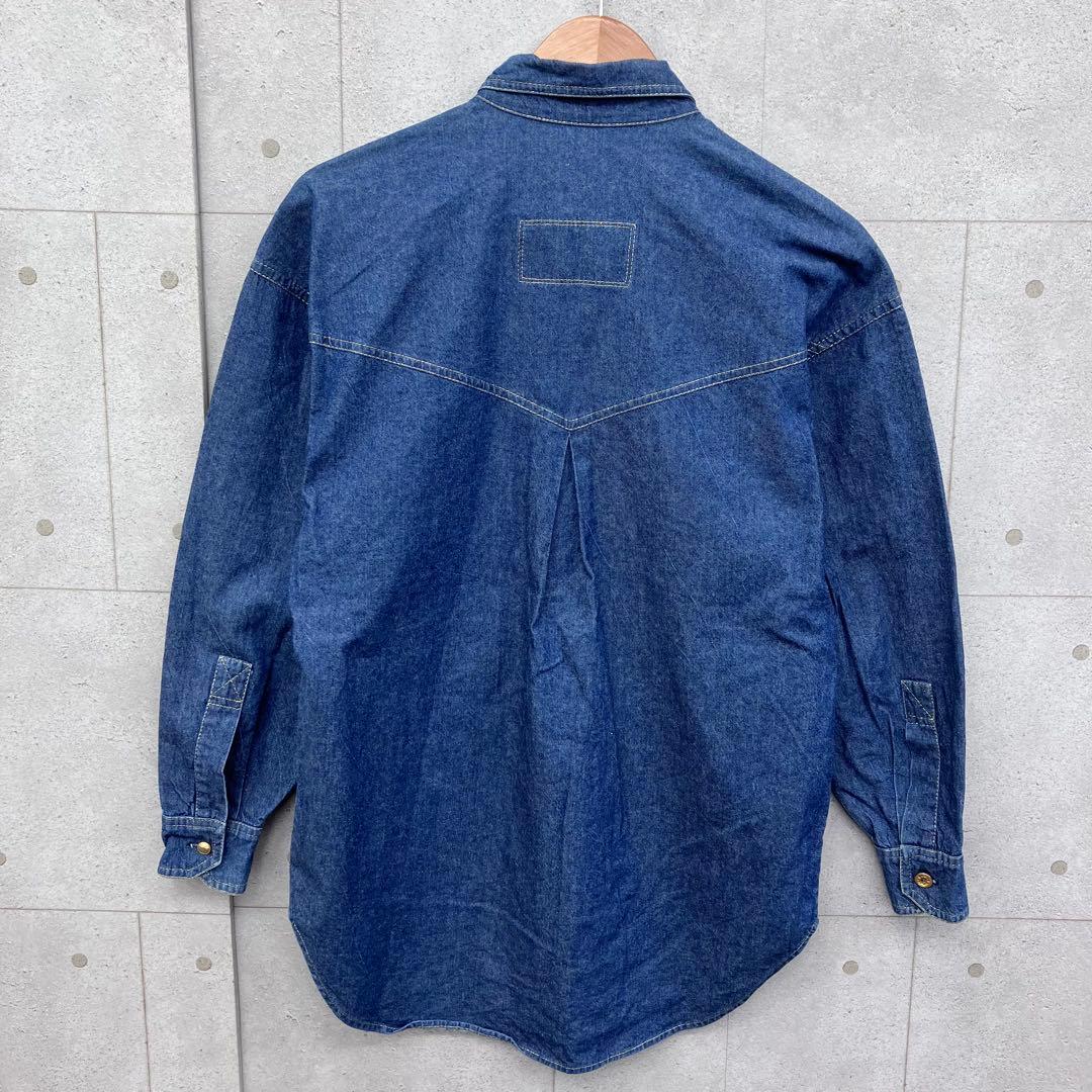 GIANNI VERSACE デニムシャツ ウェスタンシャツ ブルー