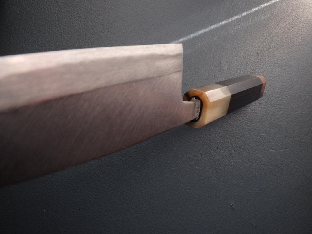 京都・菊一文字作★出刃包丁★両頭水牛黒檀柄★