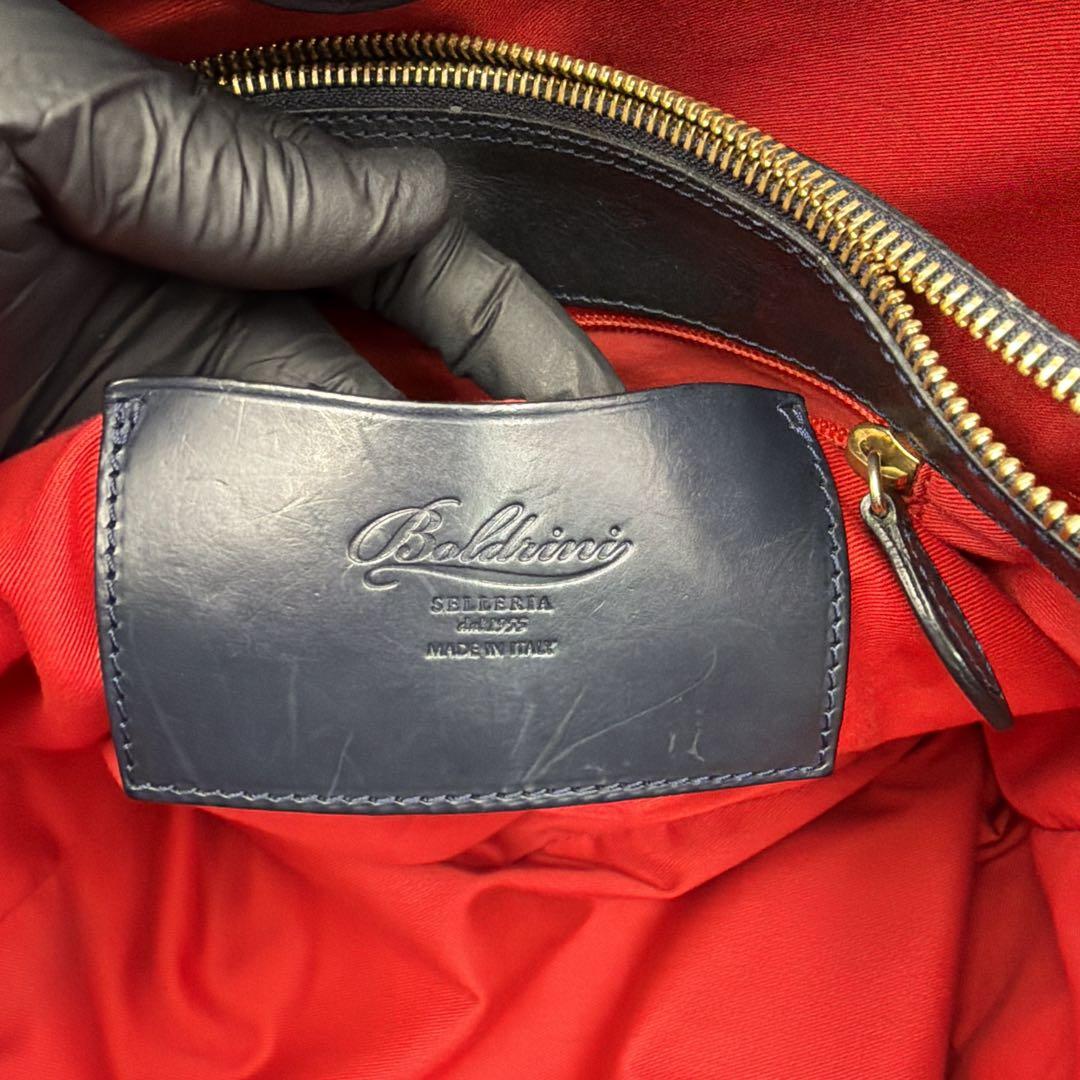 ボルドリーニセレリア トートバッグ 本革 ダークネイビー A4 イタリア製