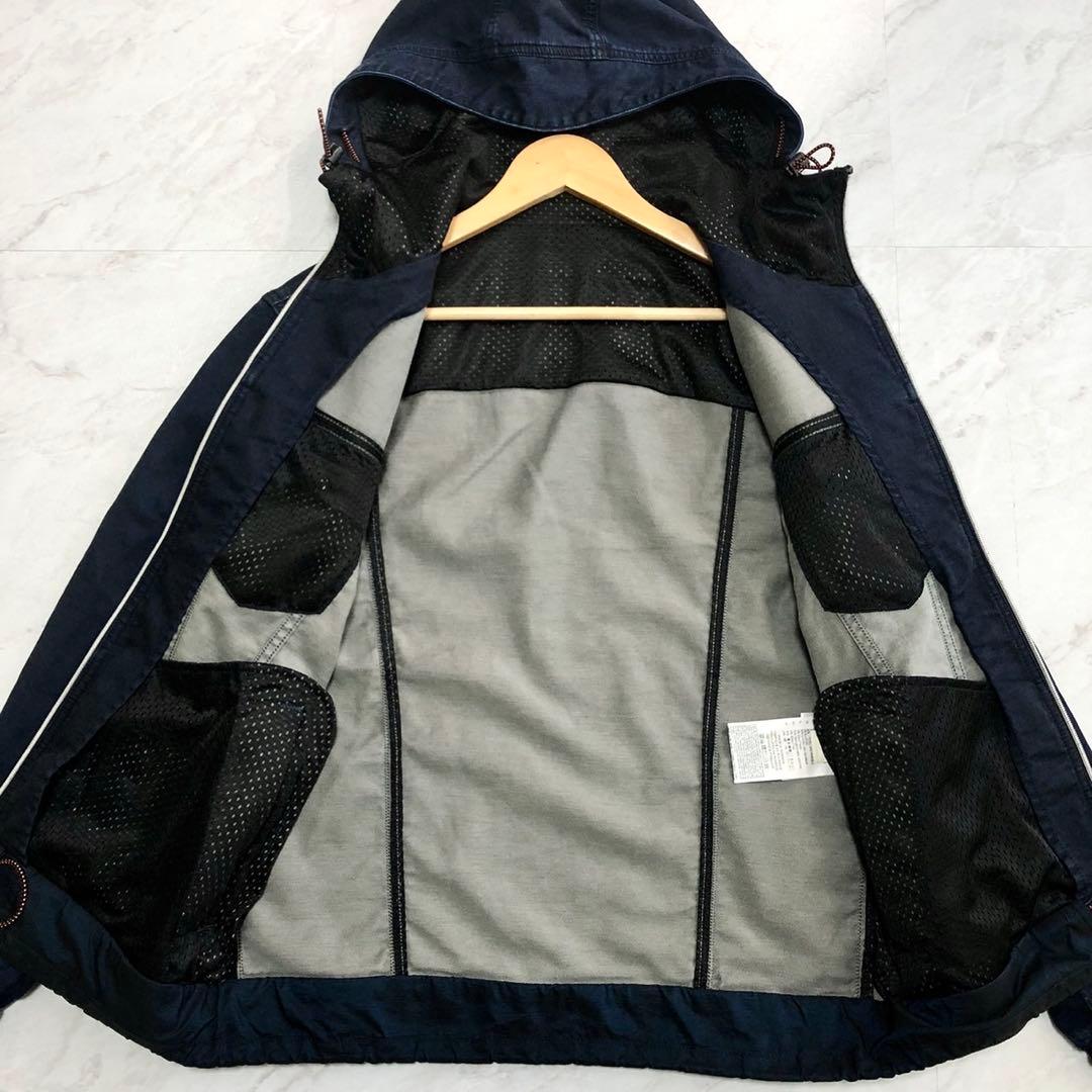 【希少】DIESEL デニム ジャケット フード コーティング ジョグ ネイビー