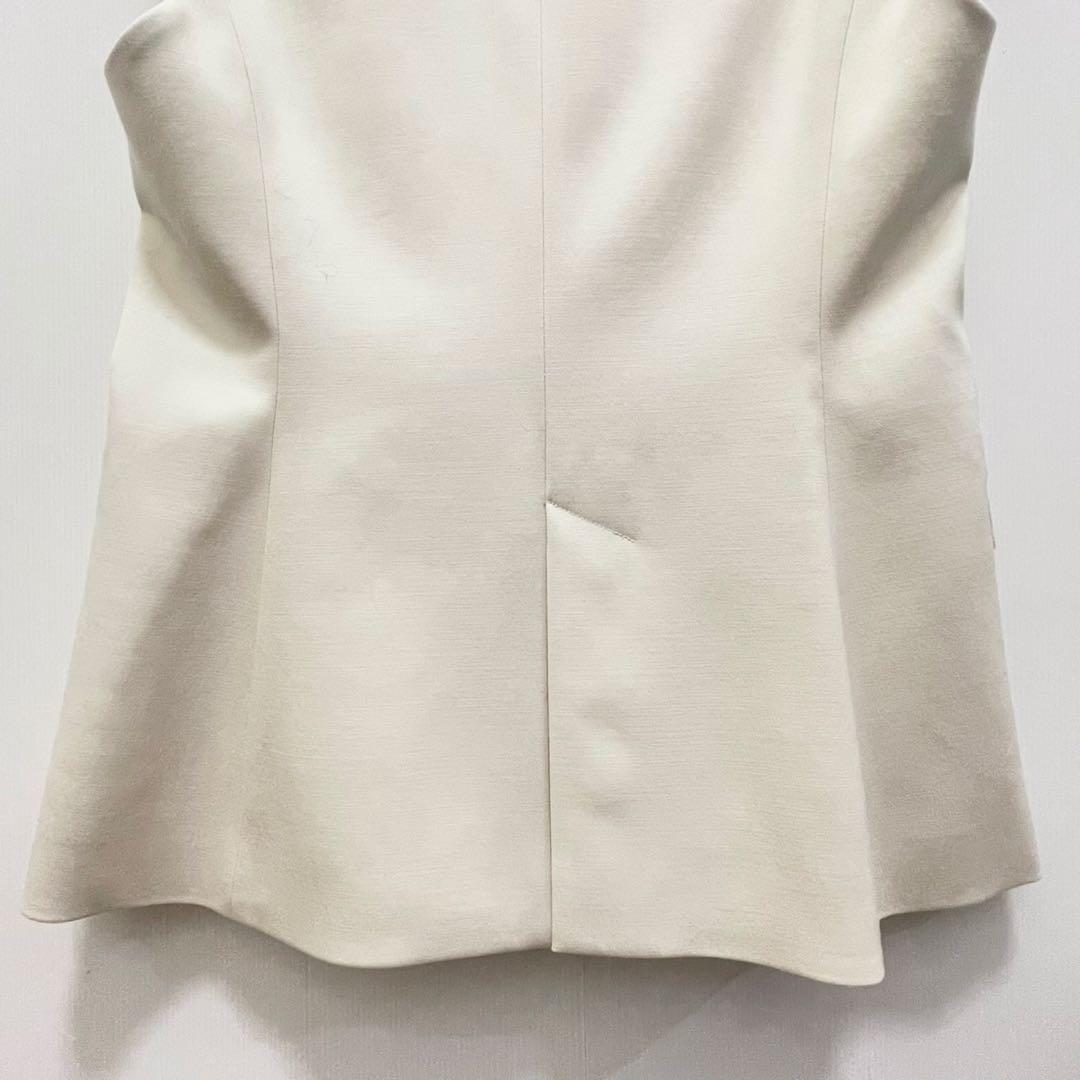 ☆ 美品 エストネーション ホワイト ダブルブレスト ベスト ジレ 春秋