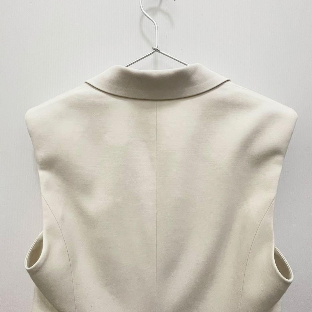 ☆ 美品 エストネーション ホワイト ダブルブレスト ベスト ジレ 春秋