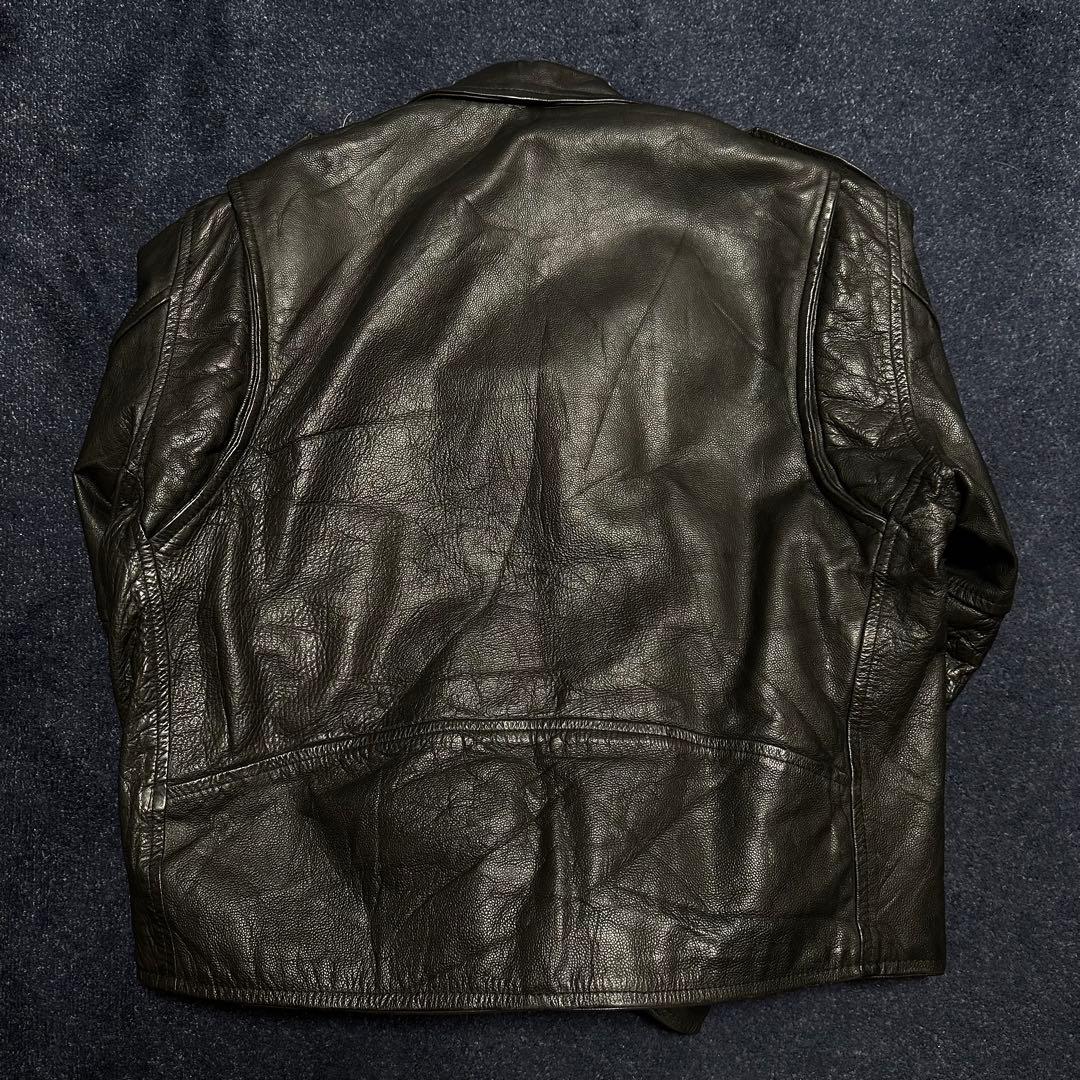 LEATHER GEAR ダブルライダース 黒レザージャケット 44