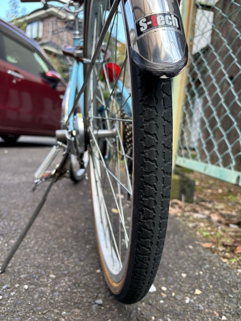 24 インチ子供用自転車 ライトブルー 前面バスケット付き(土、日値下げました)