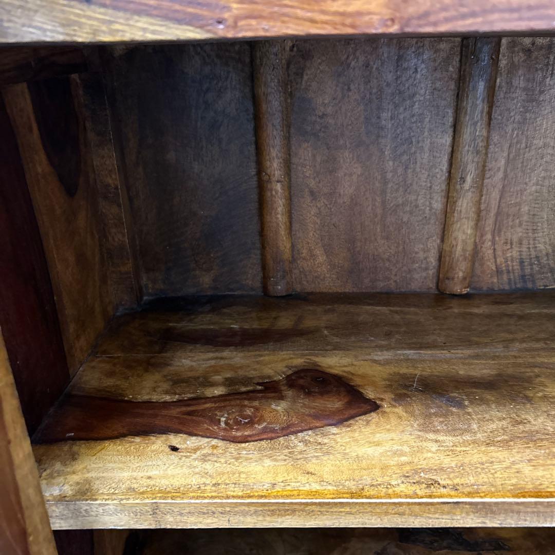 ヴィンテージ 食器棚 キャビネット ガラス　アンティーク　本棚　幅70㎝