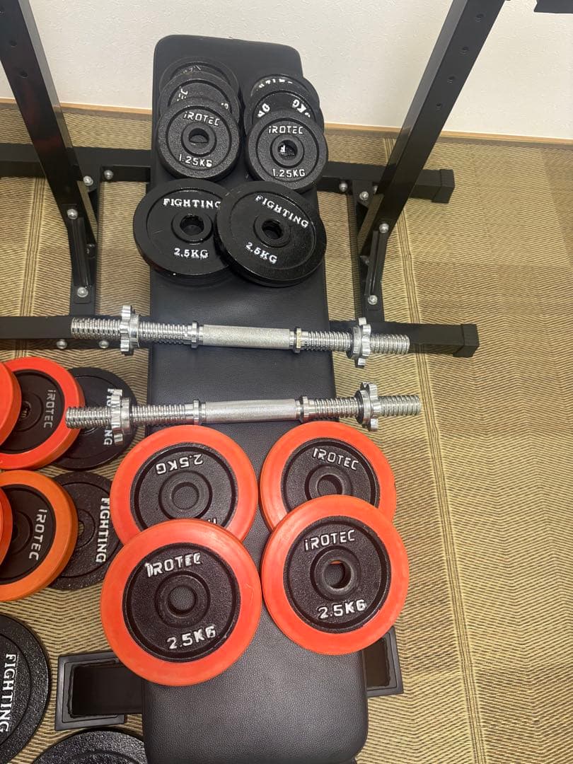 アイロテック　FIGHTING ベンチ　ダンベル　バーベル.ウェイトセット売り
