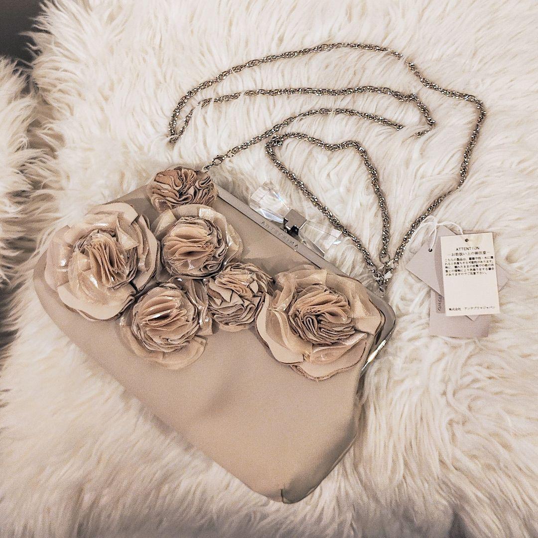 ANTEPRIMA フラワーモチーフ パーティーバッグ　ベージュ