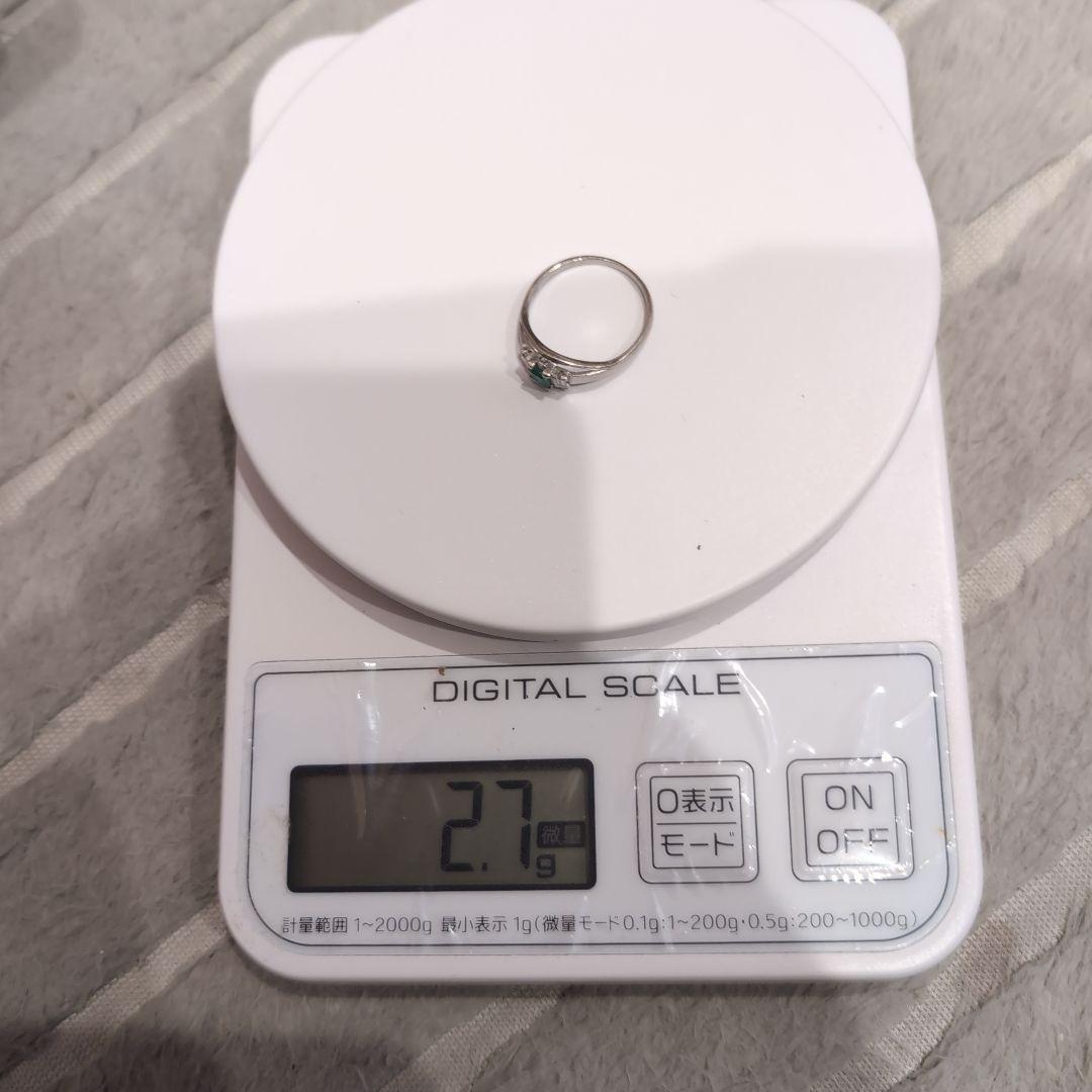 ネココネコ　pt900 エメラルド ダイヤモンド リング