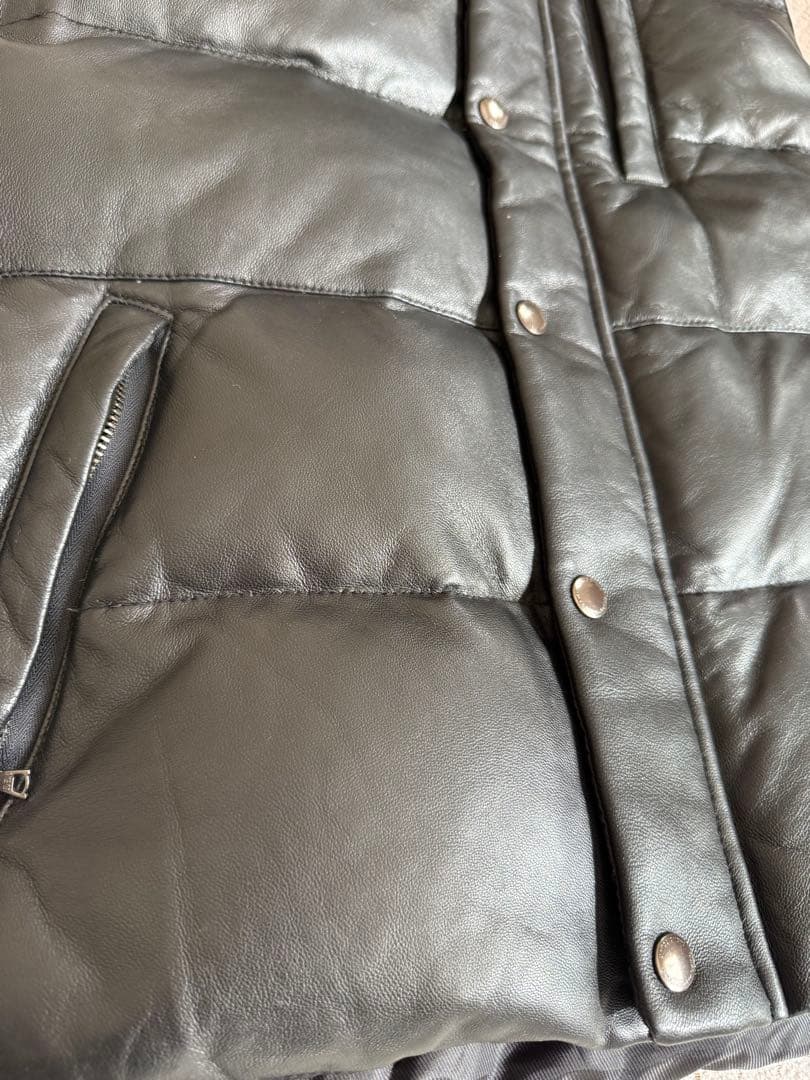 グリーンレーベル　GREEN LABEL ブラックレザー ダウンベスト H27