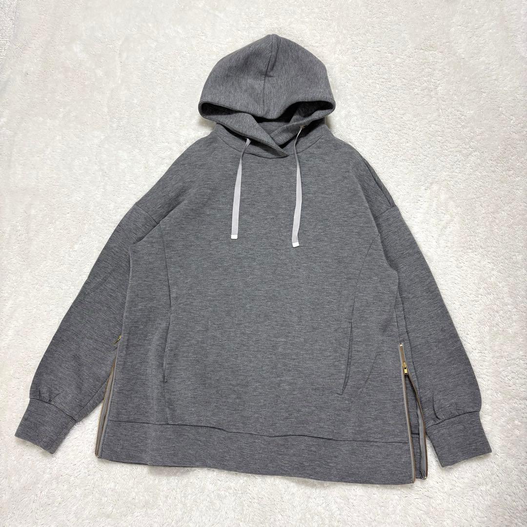 Emma Taylor サイドジップダンボールニットフーディー グレー F