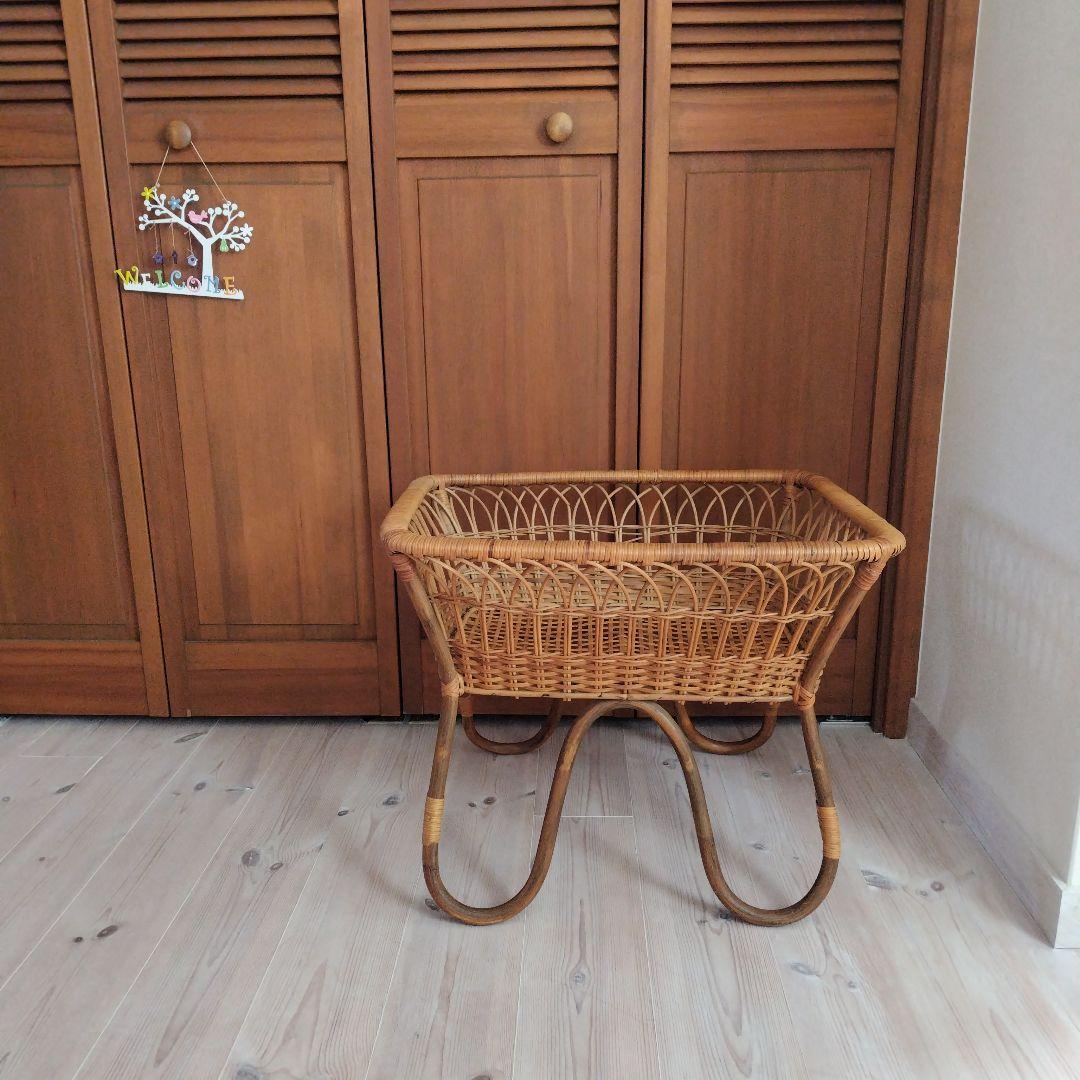 籐かご 収納 お風呂場 洗面所 昭和レトロ 自然素材 ランドリー