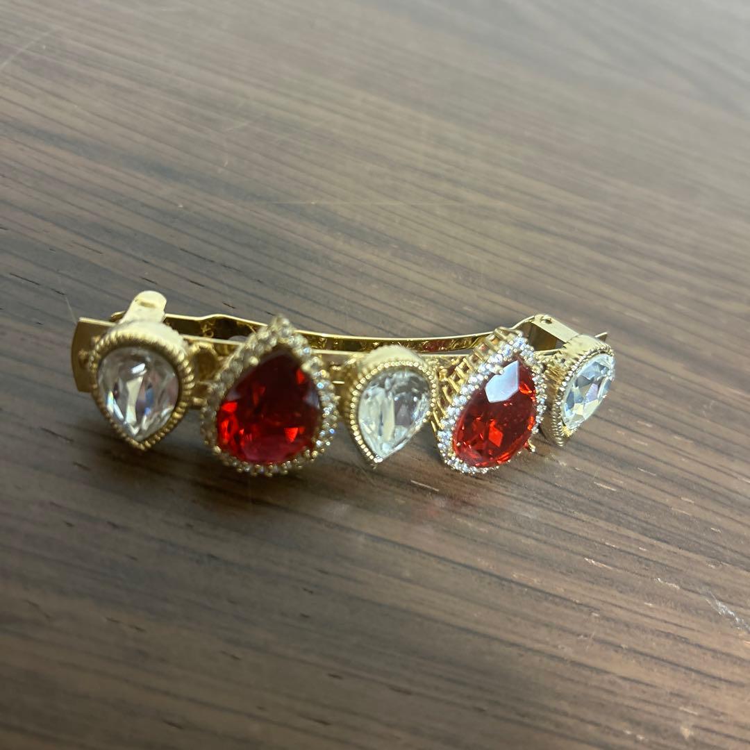 【極美品】acca アッカ　ヘアバレッタ　ストーン　イタリア製