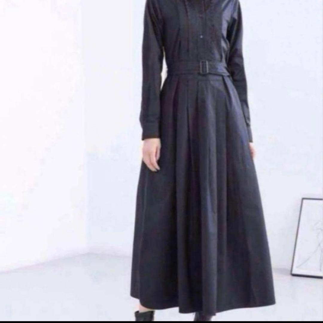 美品 ✨️マックスマーラ 近年モデル シャツワンピース ブラック マキシ丈 40