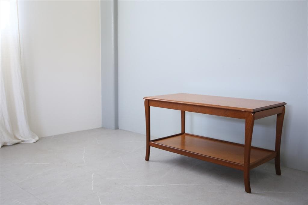 英国アンティークチーク古木コーヒーテーブル/木製机/ローテーブル(89-54)