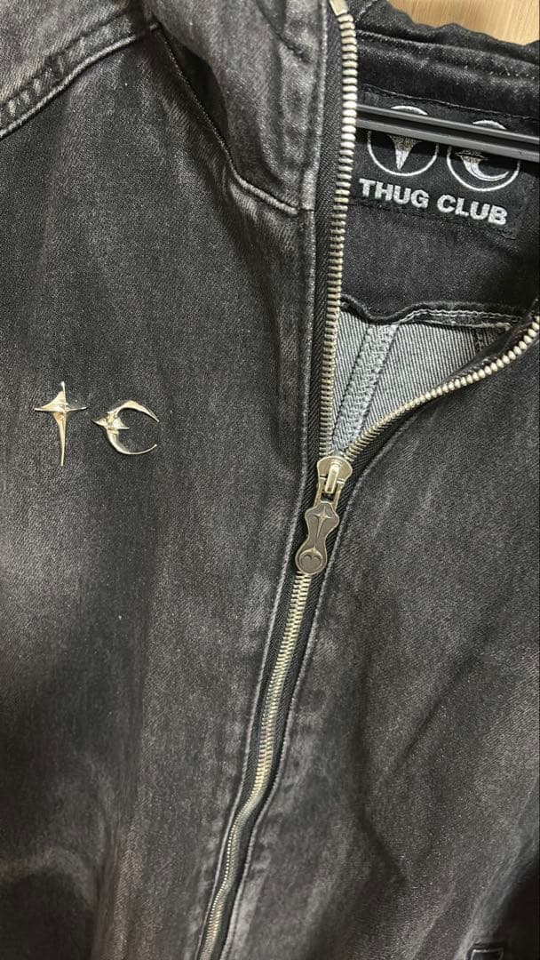 THUG CLUB デニムフーディ ジャケット 黒 サイズ2 新品