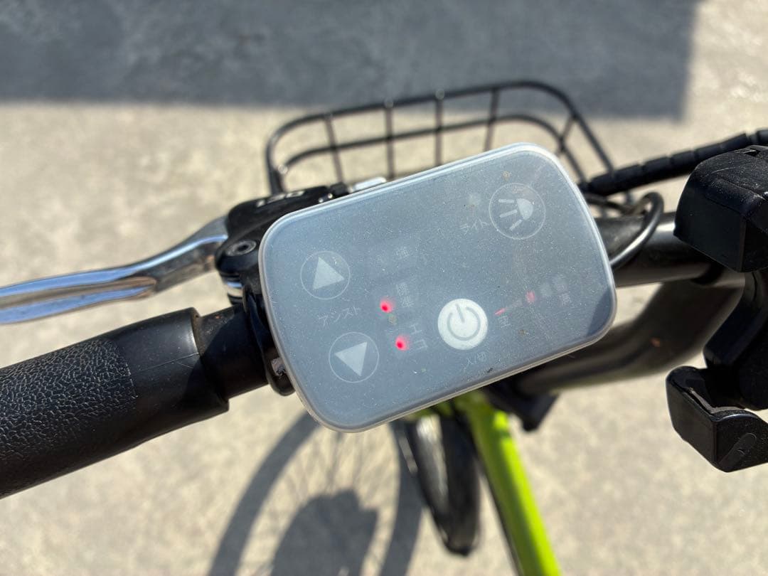 黄緑　電動自転車　折畳　名古屋近郊送料込　後ろバッグ付　ペルテックPELTECH