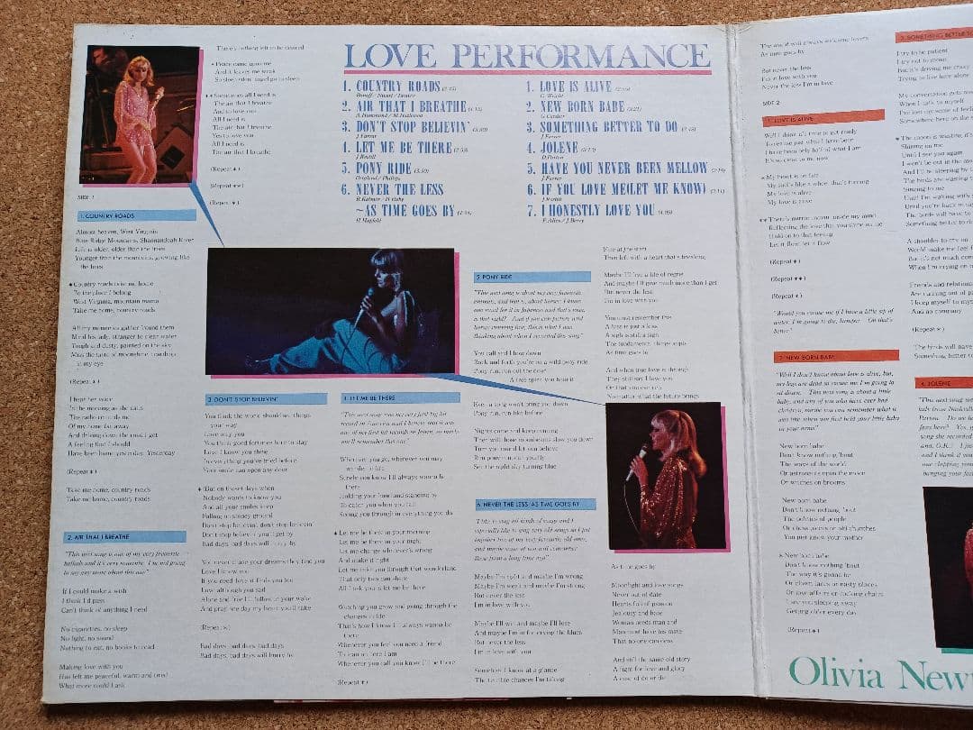 レコード　オリビア ニュートンジョン／LOVE PERFORMANCE
