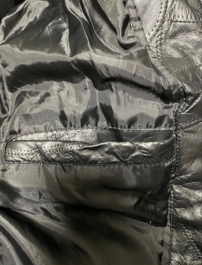 90s ボンバーブルゾン 羊革レザージャケットリアルレザー MA-1 裏原 io