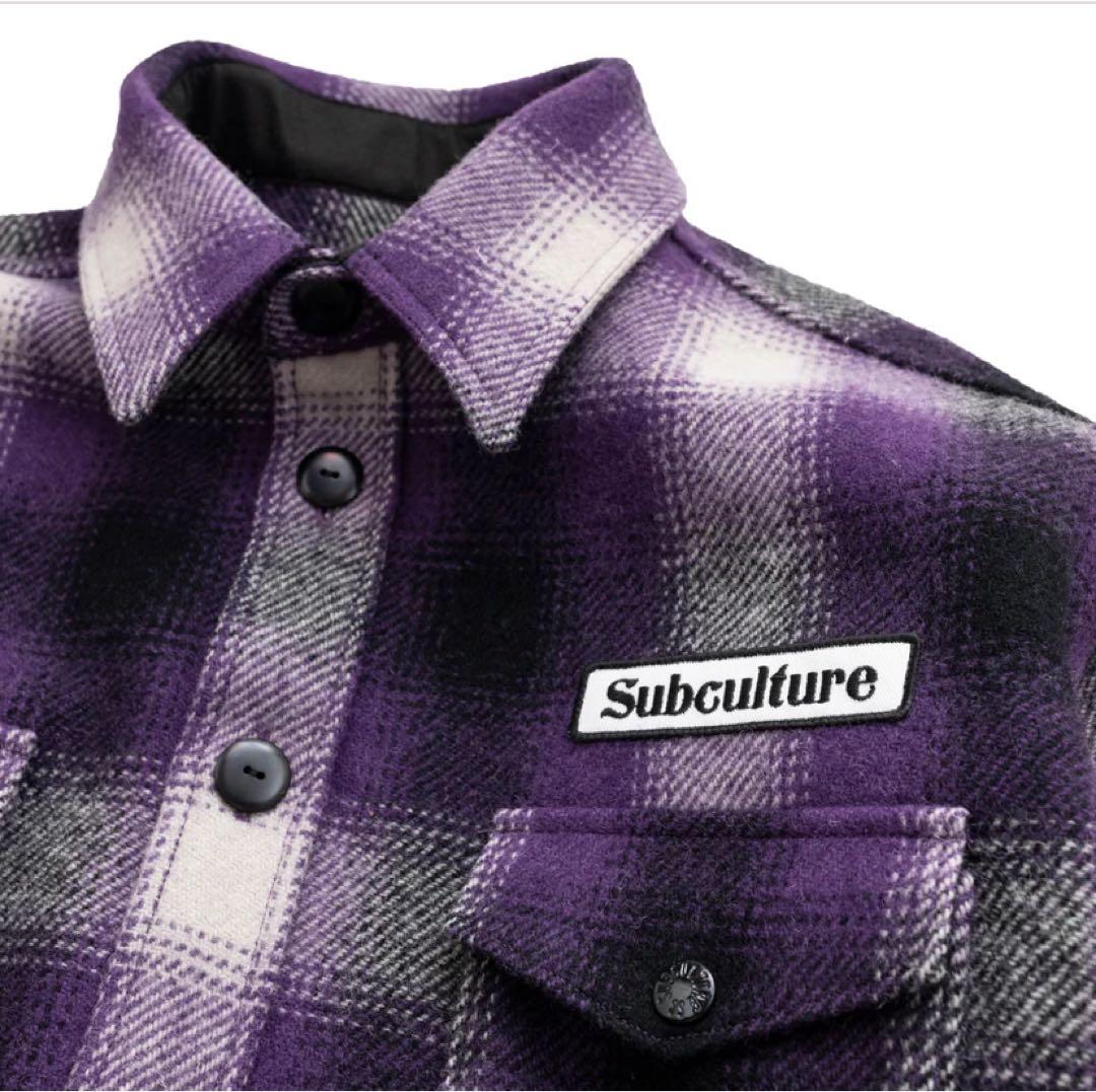 ジャケット・アウター SUBCULTURE OMBRA CHECK JACKET PURPLE 2