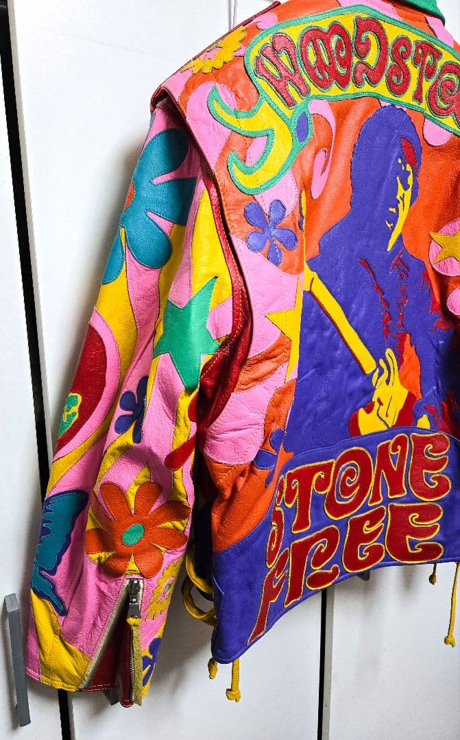 ウッドストック レザー ライダース ジャケット Sサイズ ヴィンテージ