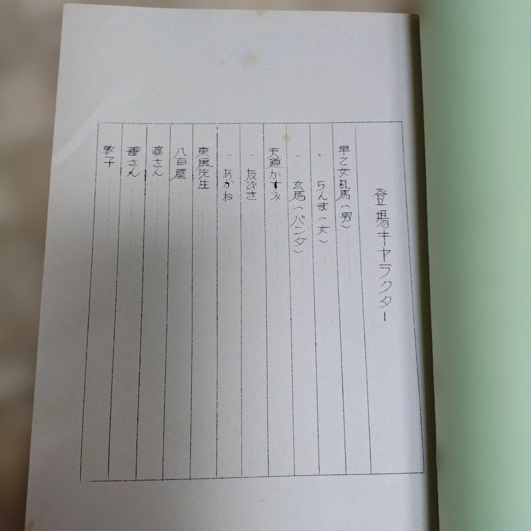 らんま1/2 シナリオ台本 第6話 高橋留美子 フジテレビ