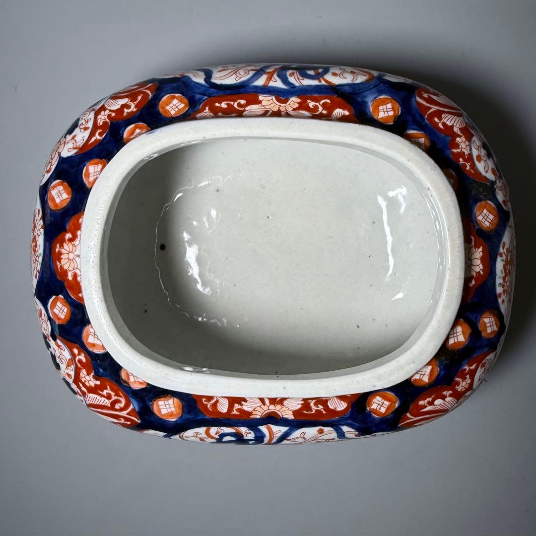 明治時代　染錦鳳凰図変形鉢　珍品　金魚鉢　メダカ　骨董　古美術　オブジェ