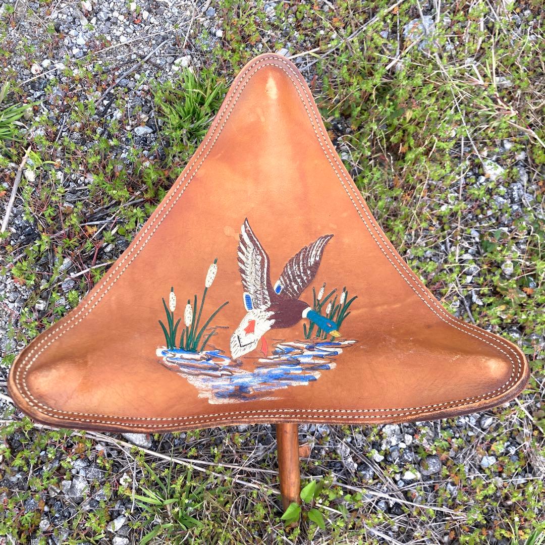 【ビンテージ】刺繍入りサンサチェア☆焚き火チェア☆ハンティングチェア☆米国仕入