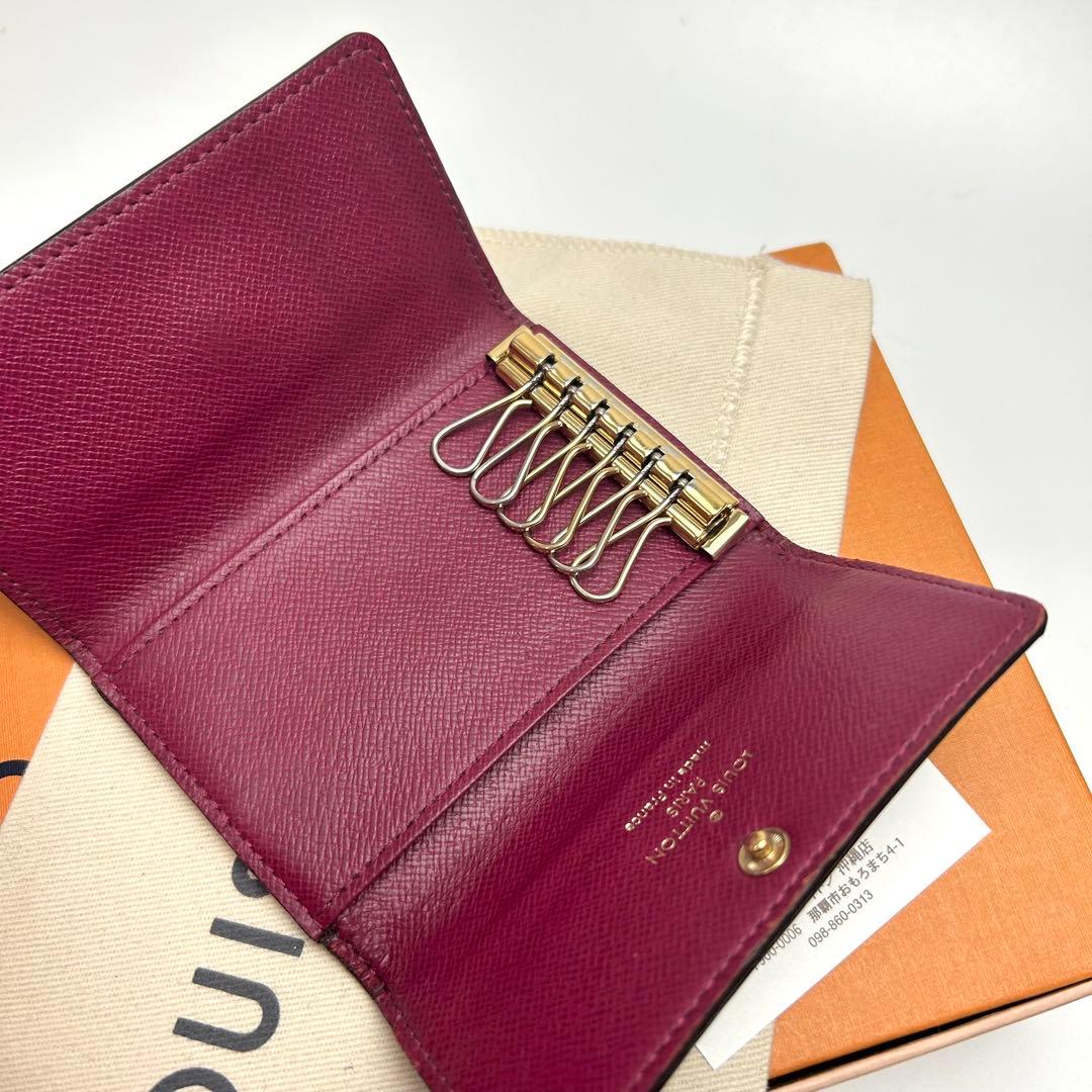 鑑定済 ルイヴィトン モノグラム 赤系 キーケース6連