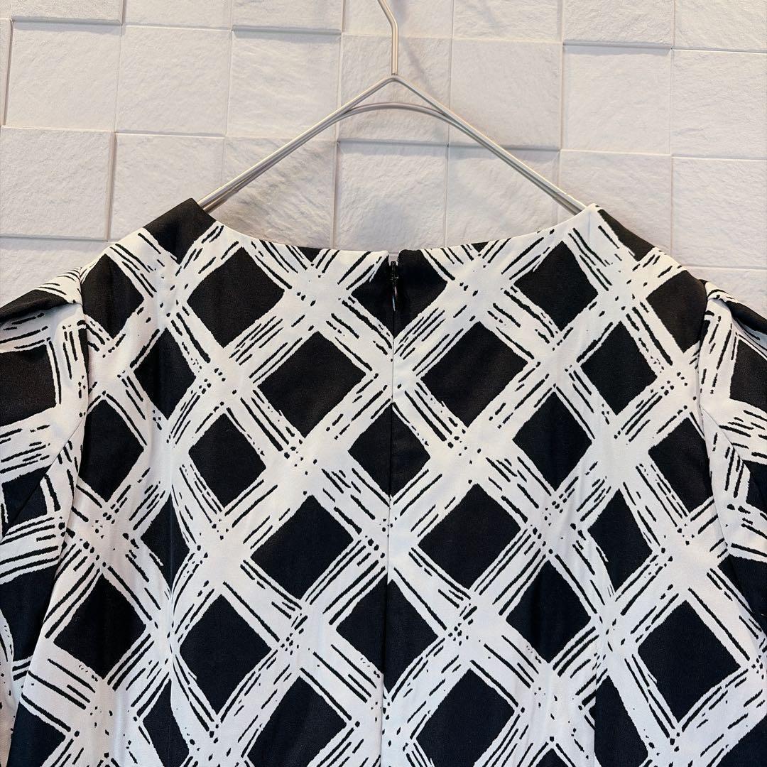 【新品未使用】ANAYI アナイ チェックジャガードギャザー ワンピース　S