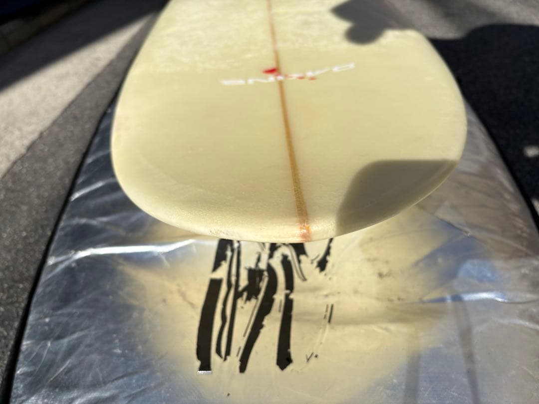 ホワイト ファンボード ラウンドスカッシュテール6.6簡易修理済み