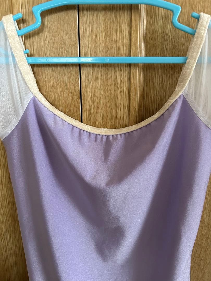 YUMIKO レオタードSL オーダー 薄紫 ベロア スペイン製