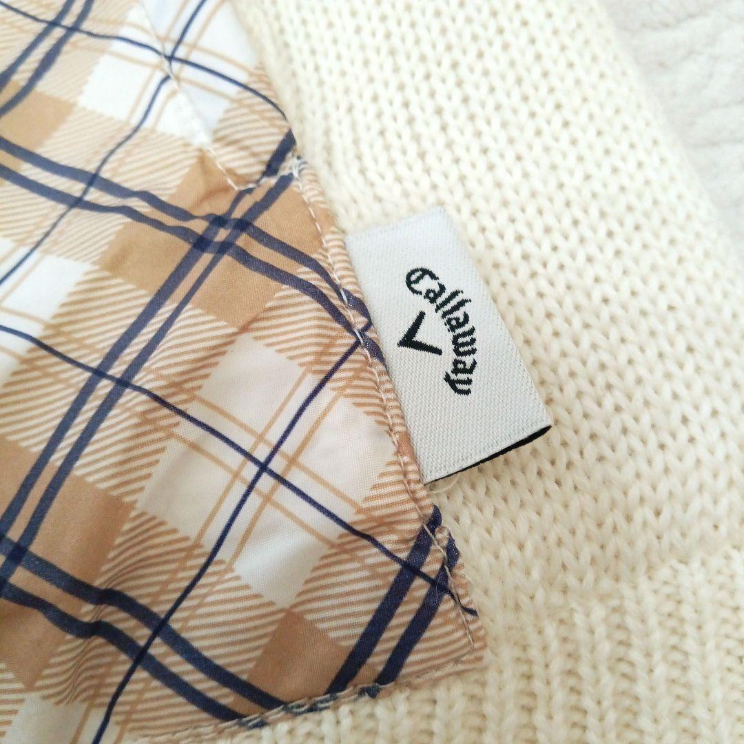 Callaway ケーブルニット 異素材 ゴルフ ブルゾン レディース M