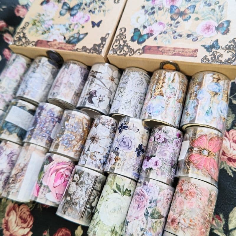 ＊海外マスキングテープまとめ売り(25本) クラフト箱付＊