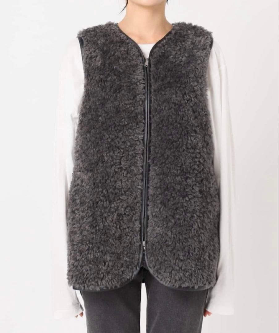 【未使用】ジャーナルスタンダードレリューム シープフェイクファージップベスト美品