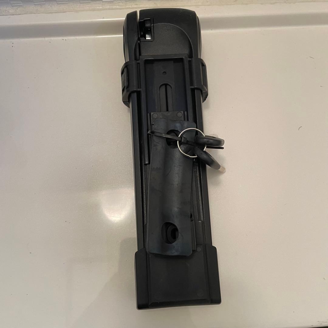 自転車折りたたみロック/鍵 AXA 黒 鍵2本付き 長さ100cm定価1万円超