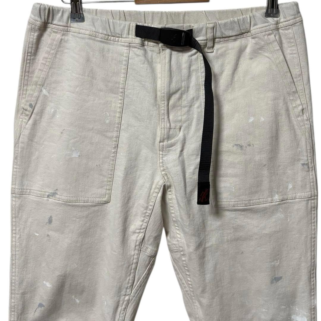 GRAMICCI ストレッチデニムベイカーパンツ 白 ペイント ペンキ 1点物