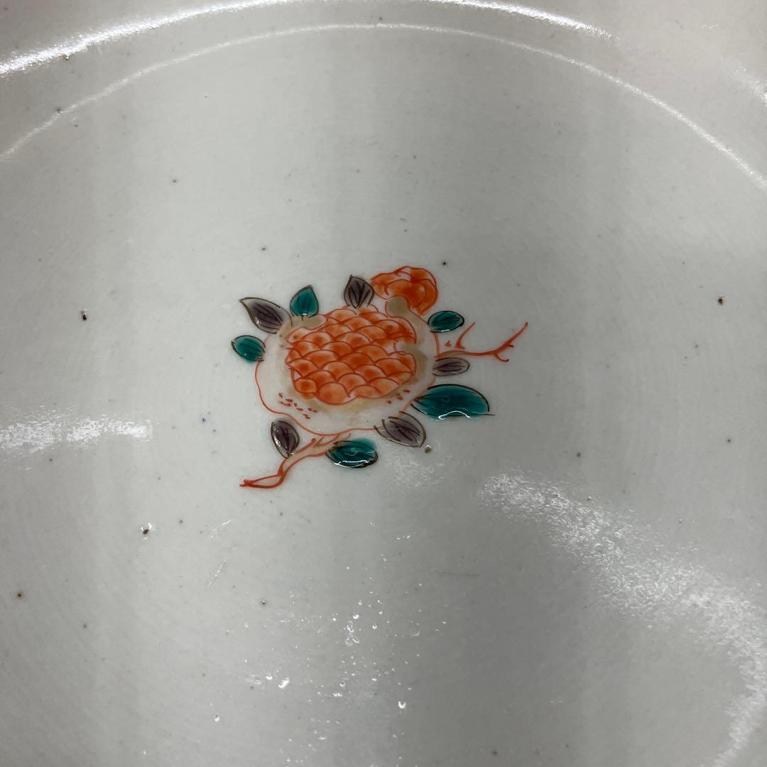 D-4 アンティーク 蓋付き 染付 錦手 鳳凰文様 鉢 時代物 骨董 古美術 丼