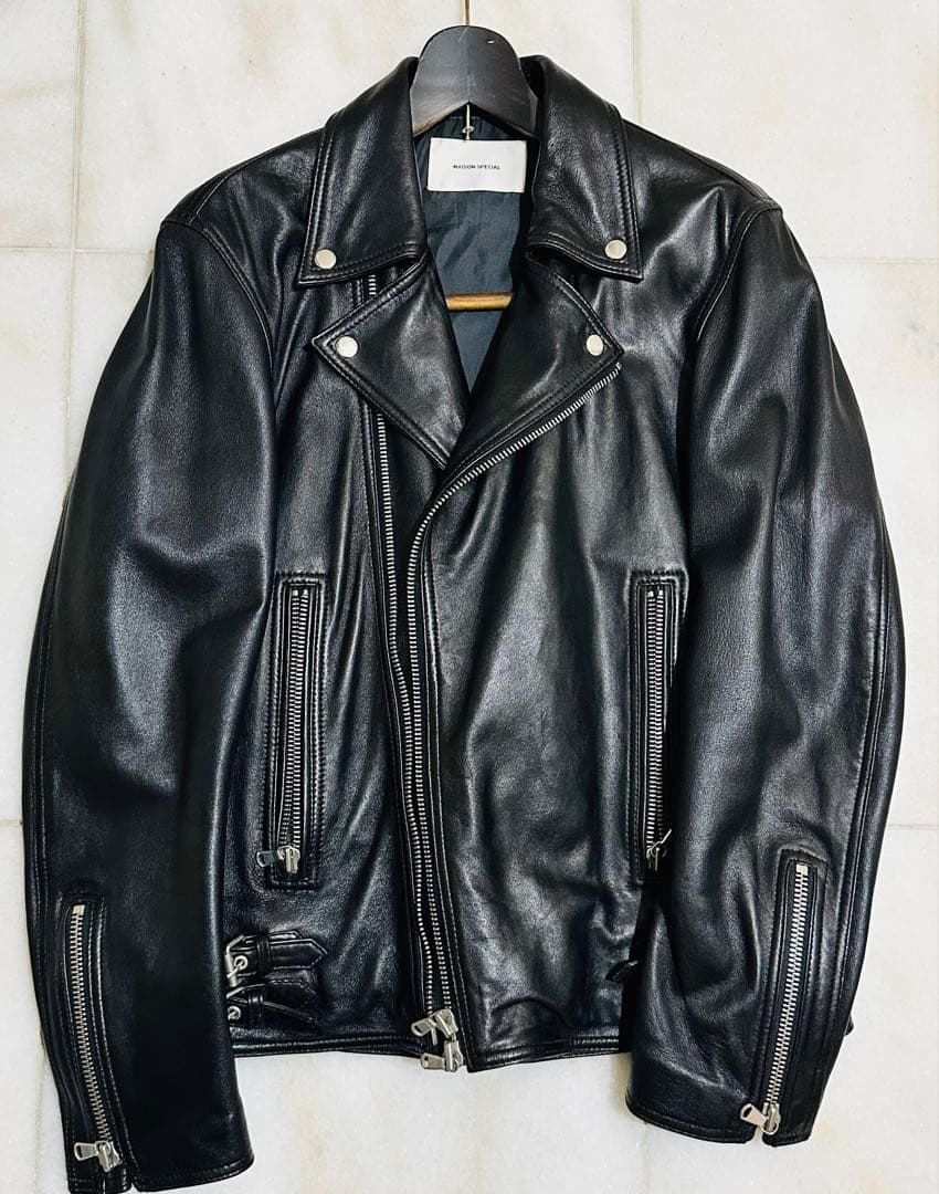 MAISON SPECIAL本革シープレザーダブルライダースジャケット