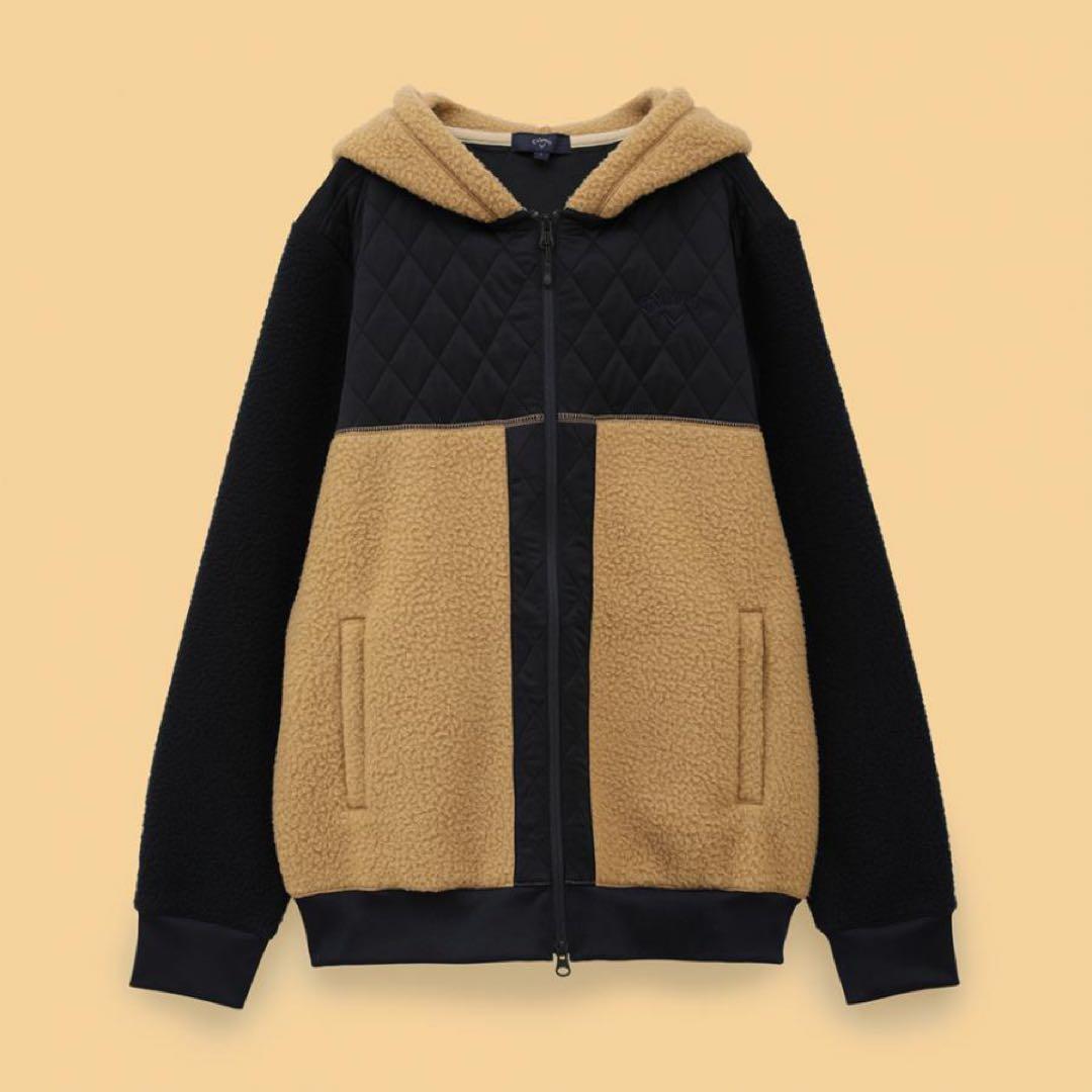 2XLサイズ キャロウェイ シェルパフリース＆キルトジャカードパーカー