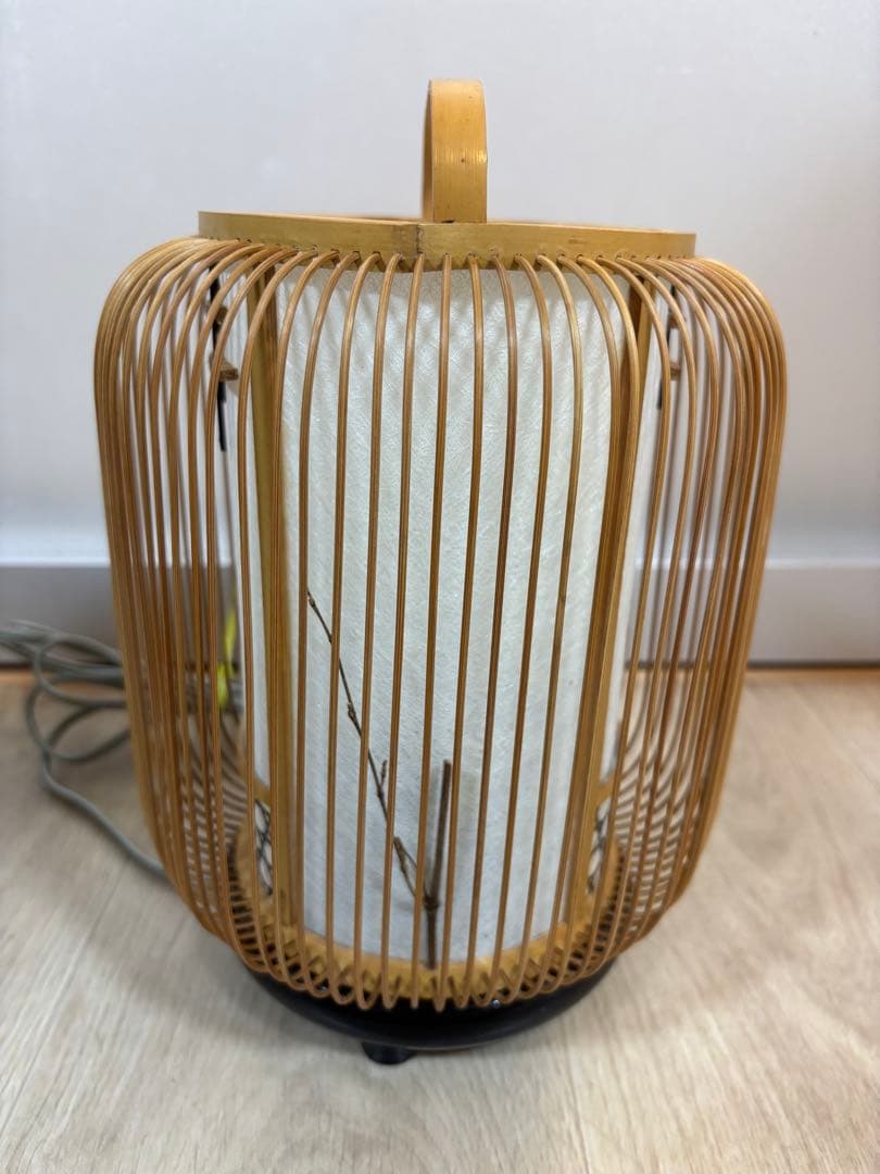 昭和レトロ　コイズミ　ヒカリ照明器具　和風行灯　竹製　民芸　希少品