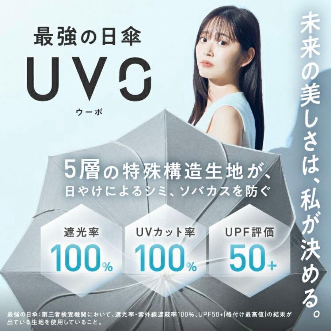 超新品美品／UVO 日傘 限定カラーブルーグレー ／無地タッセル 100%