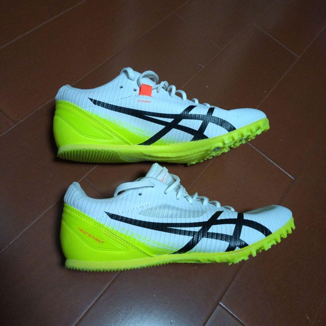 ASICS スパイクシューズ ホワイト/イエロー　ヒートスプリント　24.5cm